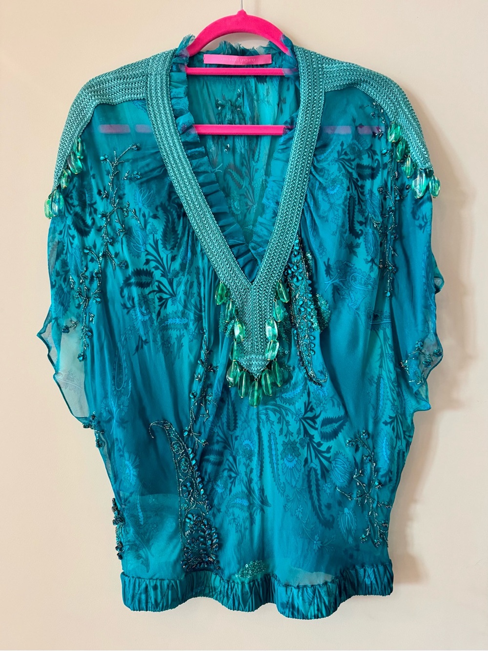 RARE Emanuel Ungaro Y2K Embellished Silk Blouse